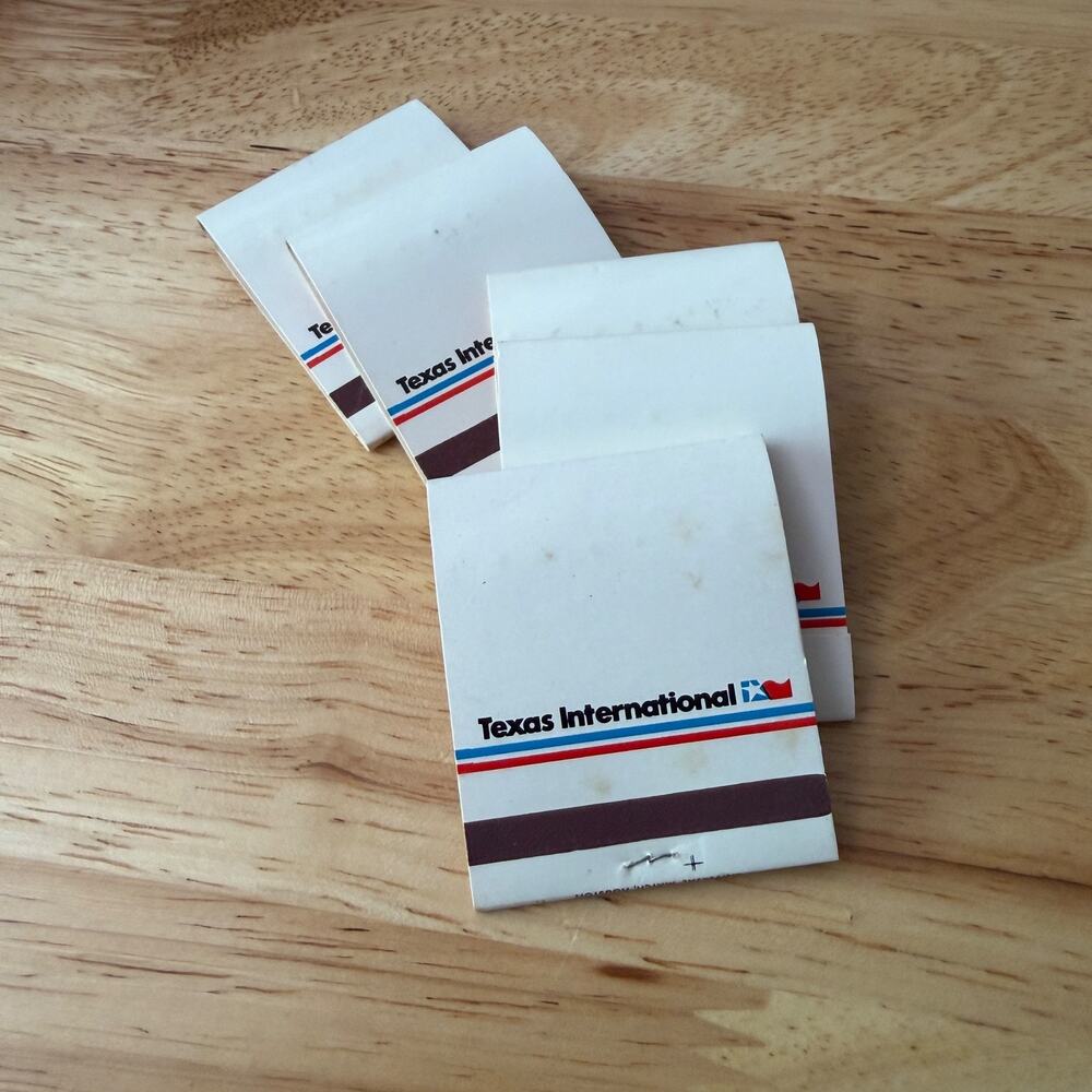 90's Texas International Airlines Vintage Matchbook Lot of 4 Promo